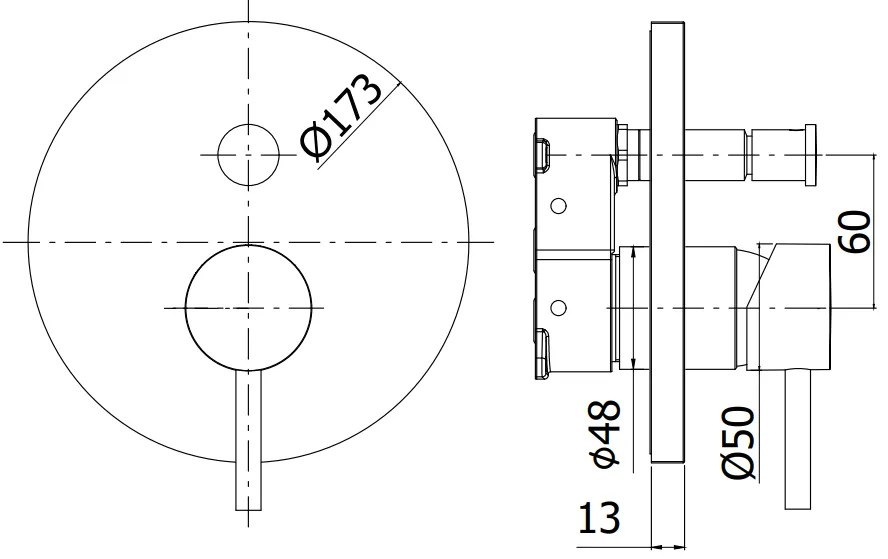 Paffoni Stick Skbox015 Parte Esterna Miscelatore doccia Incasso Con Deviatore Senza Parte Incasso Cromo