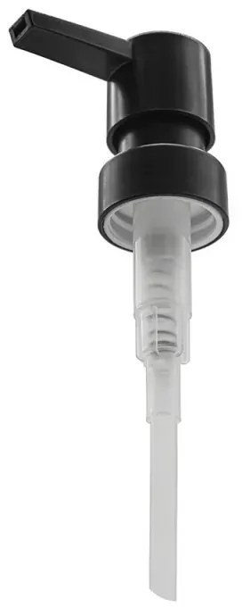 Dispenser sapone in finitura nera opaca con dettagli in bambù