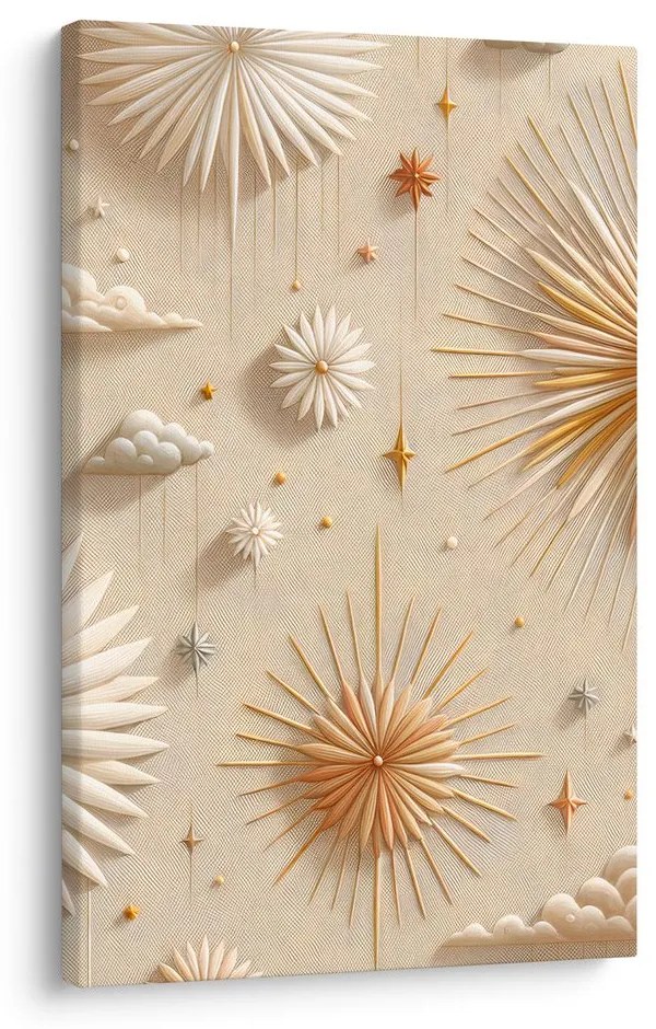 Quadro su tela – Sole e stelle tra le nuvole