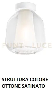 Plafoniera ottone sat. vetro beta trasparente 1176os-pl1 beta-tr