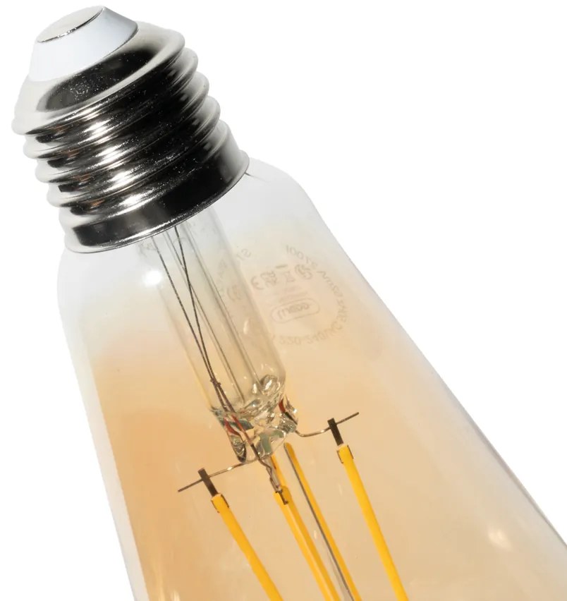 Set di 5 E27 3-staps dimabaar LED lamp ST64 goud 6W 700 lm 2700K