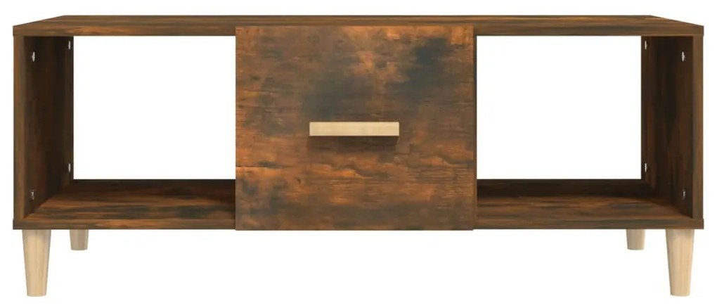 Tavolino da salotto rovere fumo 102x50x40 cm legno multistrato