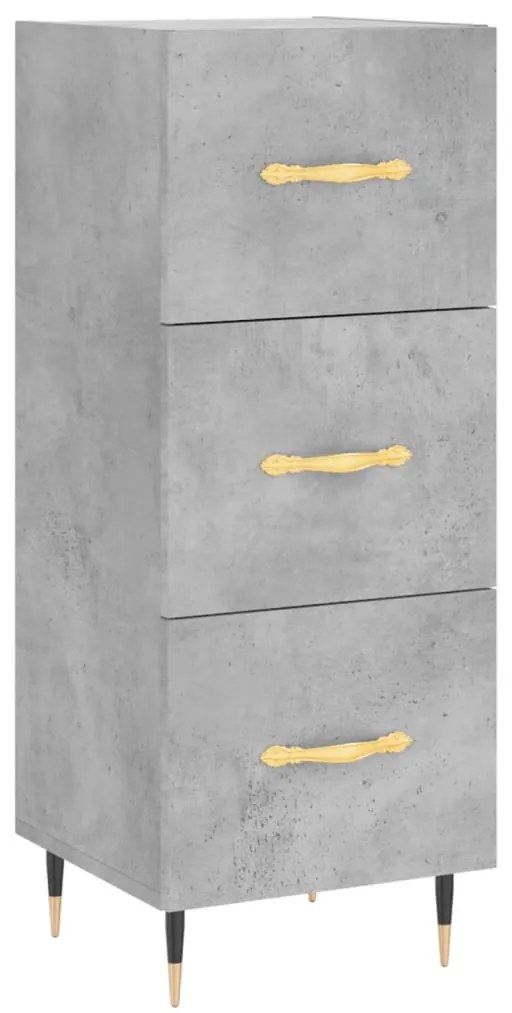 Credenza grigio cemento 34,5x34x90 cm in legno multistrato