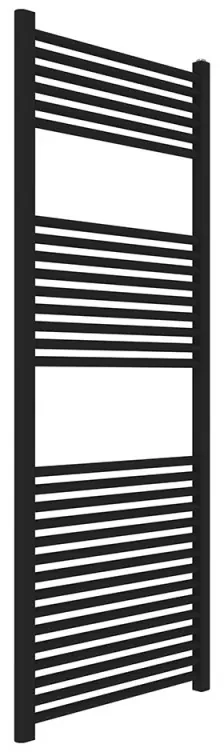 Termoarredo design nero opaco L 60x150 interasse 55 cm con Kit valvole