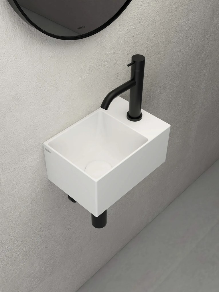 Ceramica Globo T-Edge Lavabo lavamani 32x30 Sospeso O Appoggio Bianco Lucido