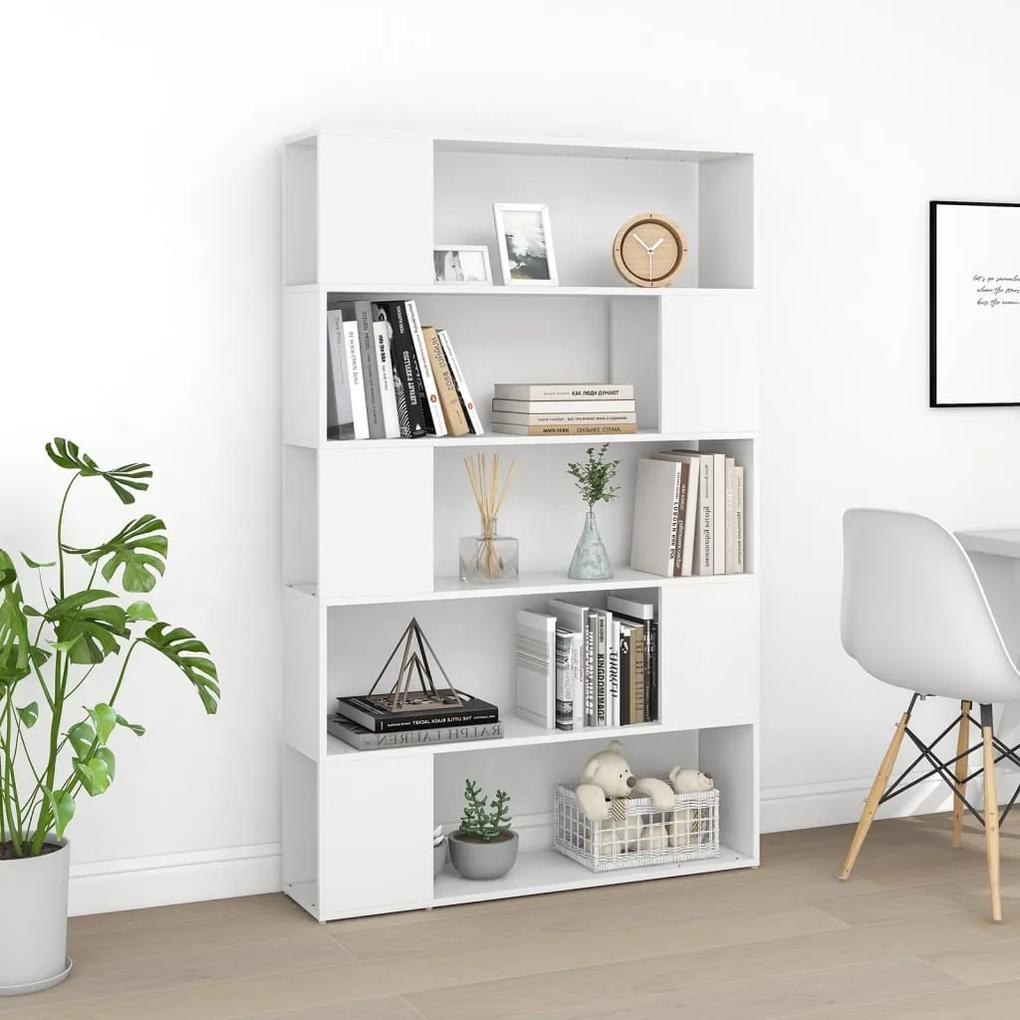 Libreria/divisorio bianco 100x24x155 cm in legno multistrato