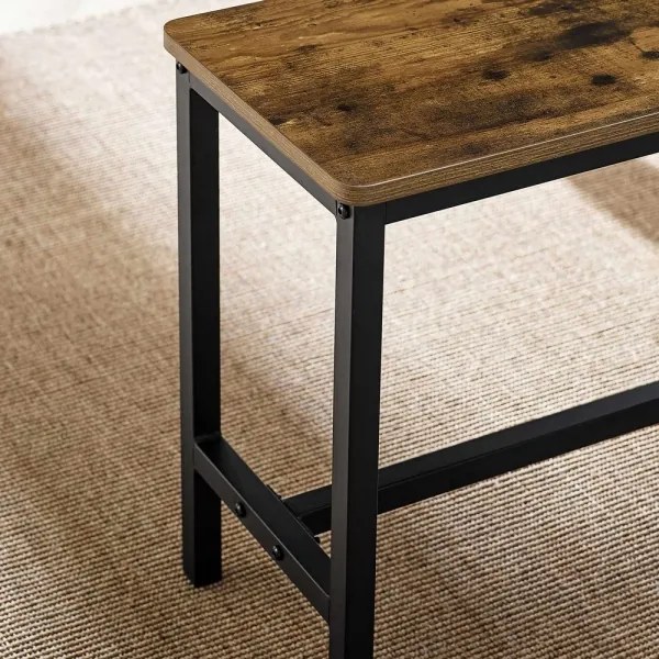 Set tavolo da bar con 2 panche TREVOR, marrone/nero