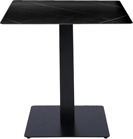 Tavolo pub ristorante bar 70x70 cm Top esterno HPL effetto Marmo NERO H 74
