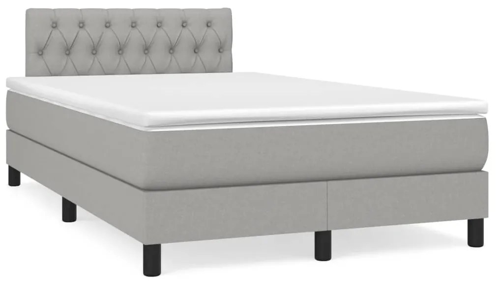 Giroletto A Molle Con Materasso Grigio Chiaro 120x190cm Tessuto /