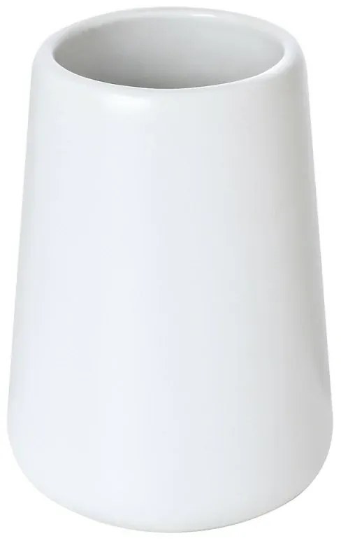 Bicchiere portaspazzolini da appoggio Sidney in ceramica bianca
