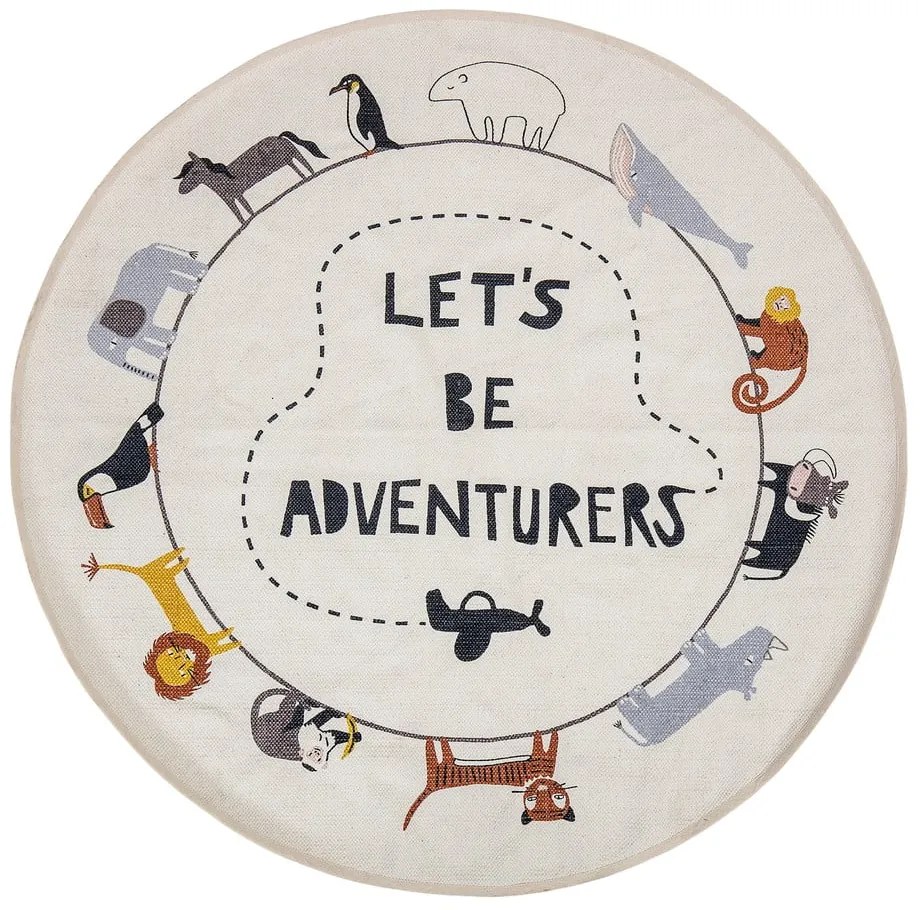 Tappeto bianco Animali, ø 130 cm - Bloomingville Mini