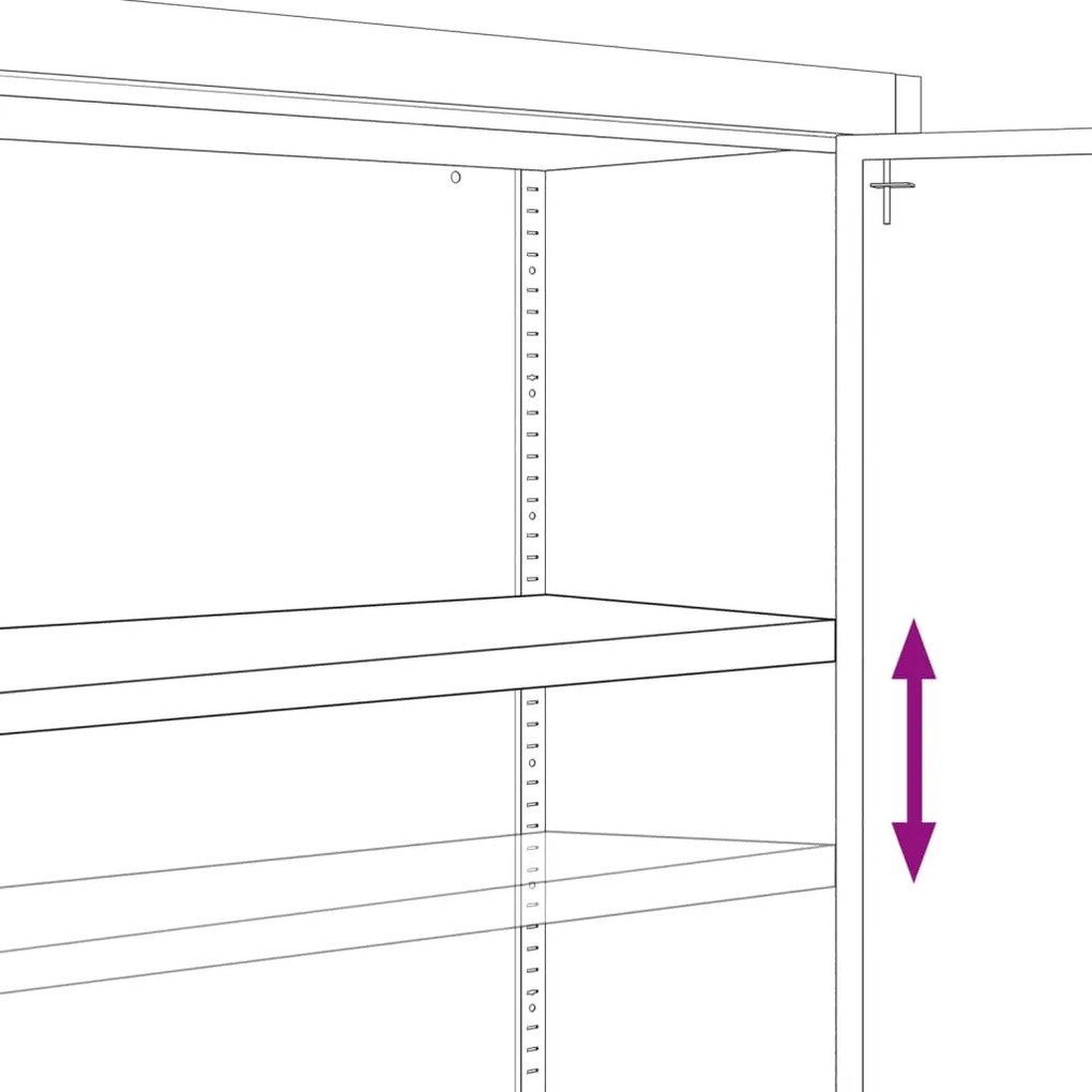 Armadio Classificatore Antracite 90x40x105 cm in Acciaio