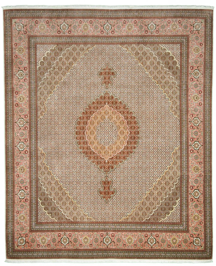 Tabriz Tappeto 300x250 Beige (Iran) Annodato A Mano