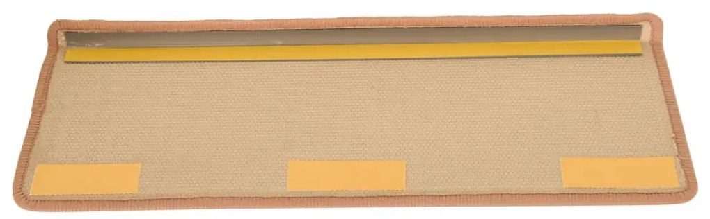 Tappetini Autoadesivi per Scale 15 pz 65x21x4 cm Beige