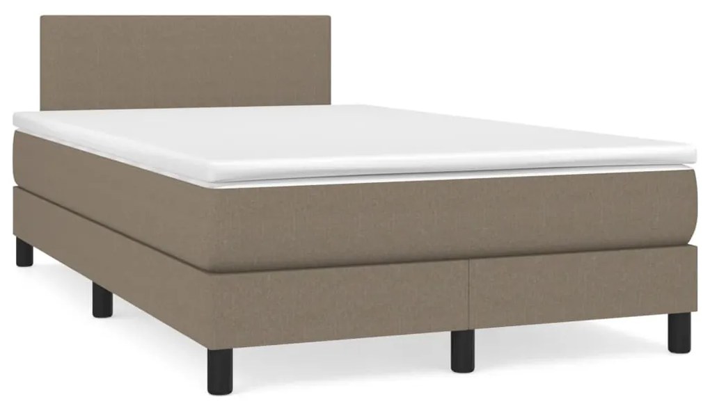 Letto A Molle Con Materasso E Led Tortora 120x190 Cm İn Tessuto /