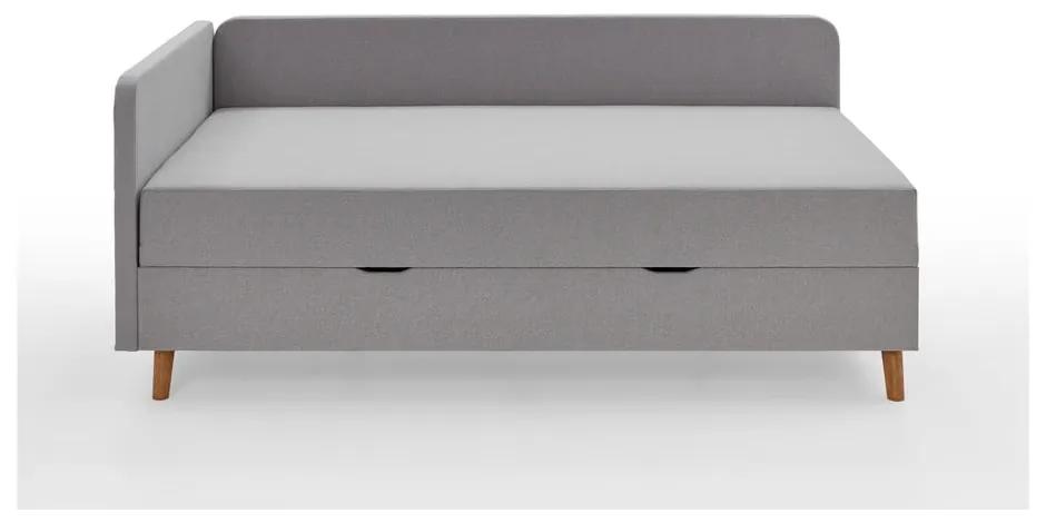 Letto singolo imbottito grigio chiaro con contenitore 90x200 cm Cabana - Meise Möbel