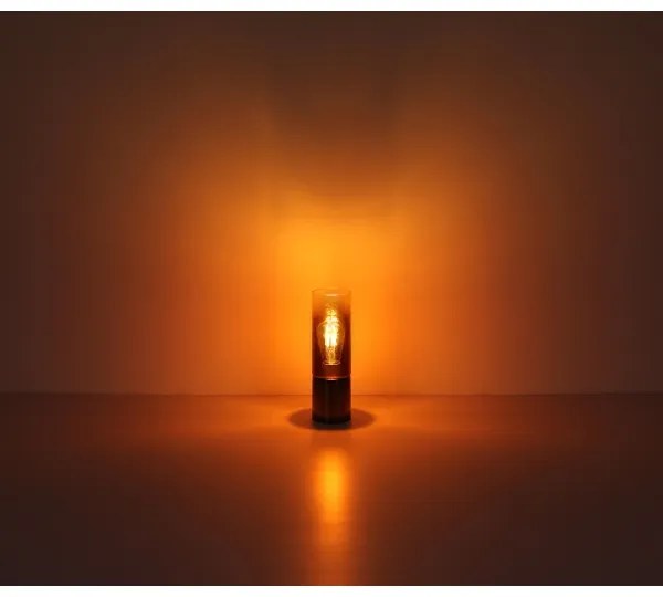 Globo 21000TG - Lampada da tavolo ANNIKA 1xE27/25W/230V diametro 9 cm nero/rame