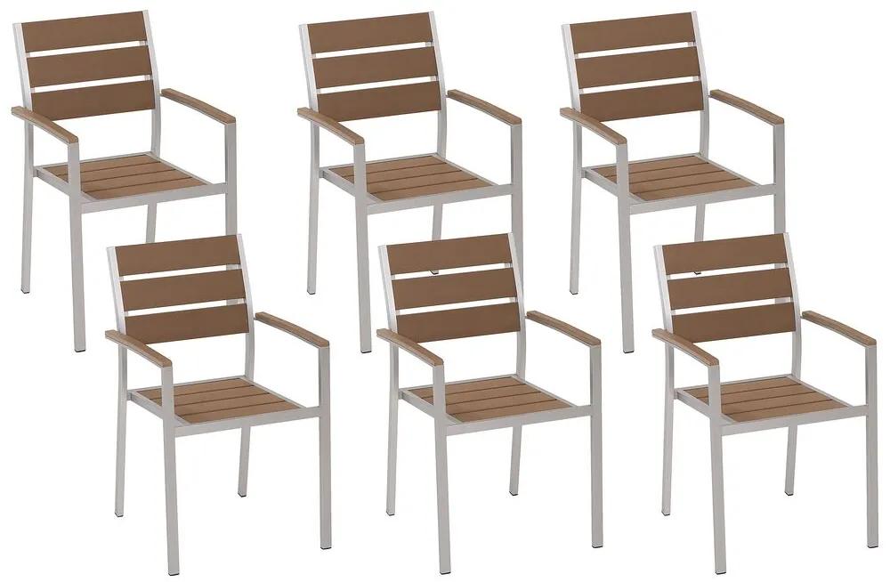 Set di 6 sedie da pranzo alluminio anodizzato marrone VERNIO Beliani