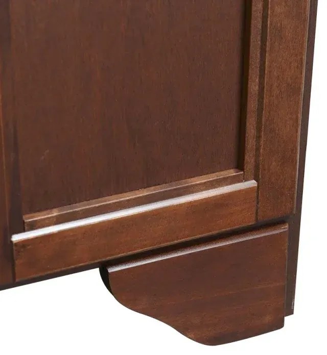 Mobile bagno a terra 75 noce con lavabo specchio e lampada Romantica