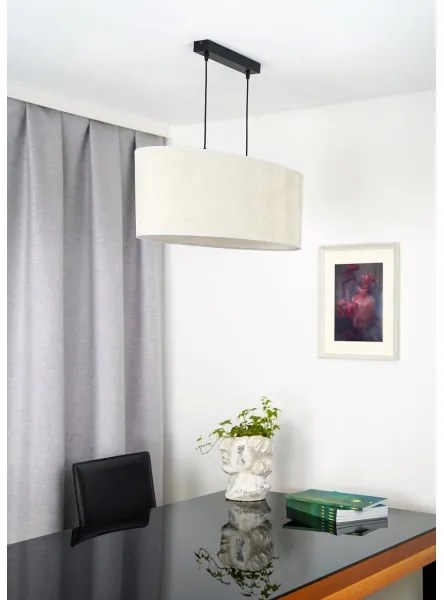 Duolla - Lampadario a sospensione con filo OVAL 2xE27/15W/230V grigio