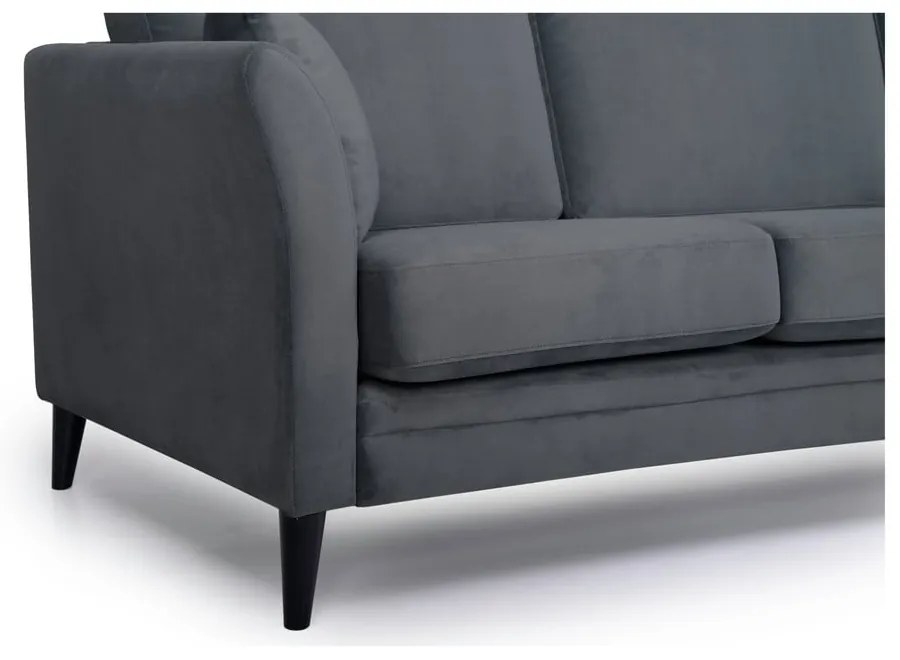 Divano in velluto grigio 237 cm Eden - Scandic