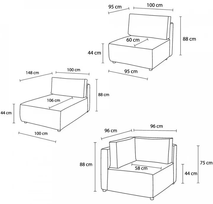 Divano a U angolare in velluto a coste variabile crema Nihad modular - Bobochic Paris