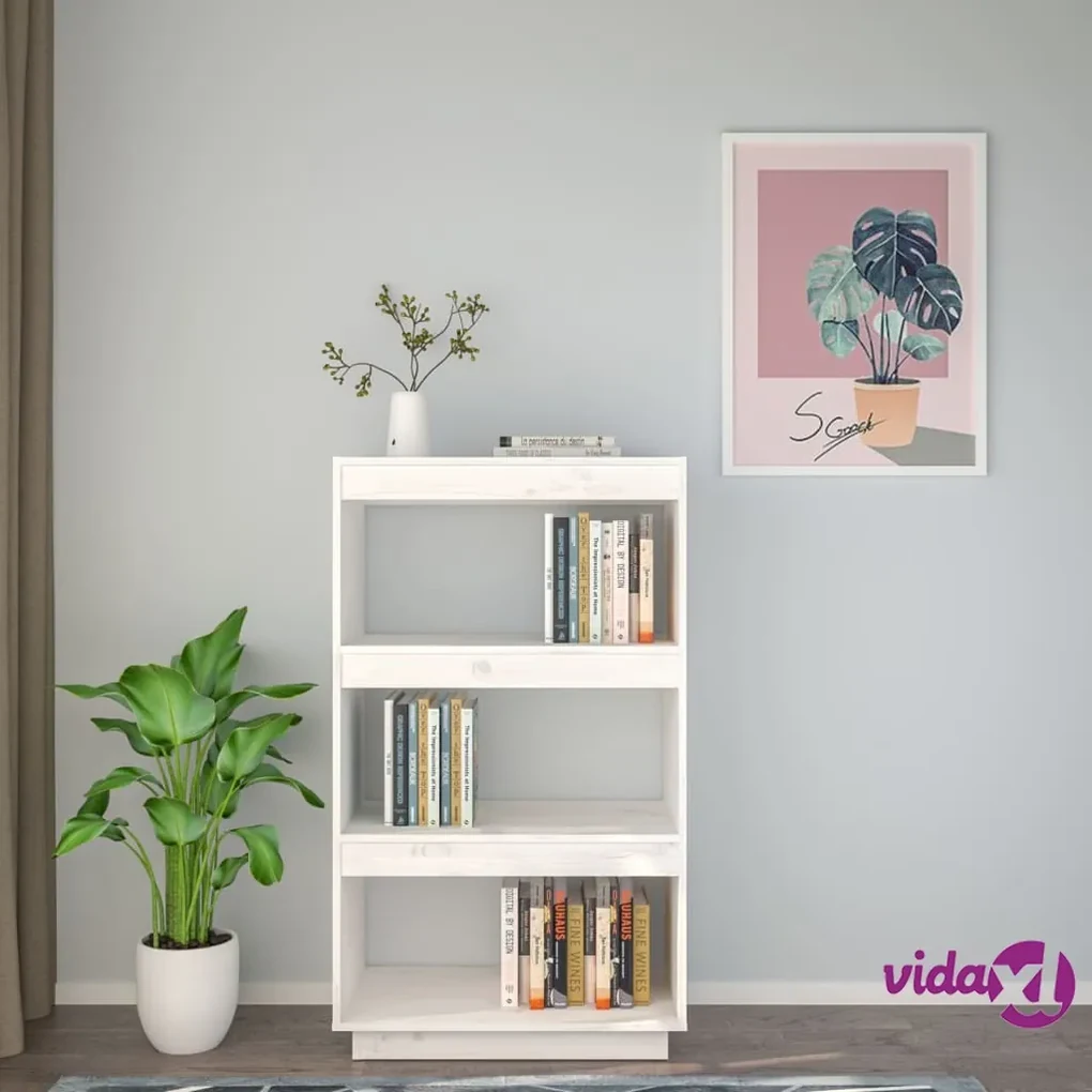 vidaXL Libreria/Divisorio Bianco 60x35x103cm in Legno Massello di Pino