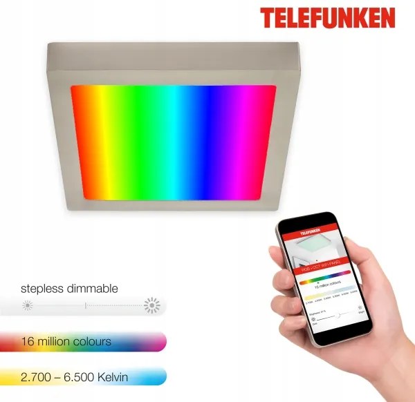 Telefunken 309602TF - LED RGBW Plafoniera LED/18W/230V 2700-6500K WiFi