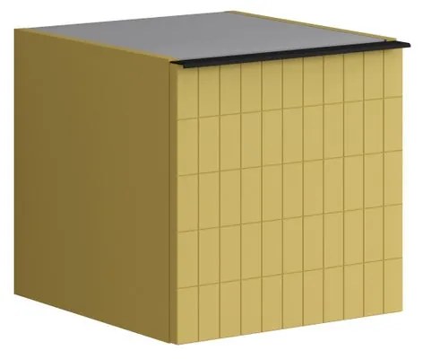 Struttura semi colonna da bagno Pixel 1 anta laccato opaco giallo sole L 40 x H 40 x P 45.5 cm