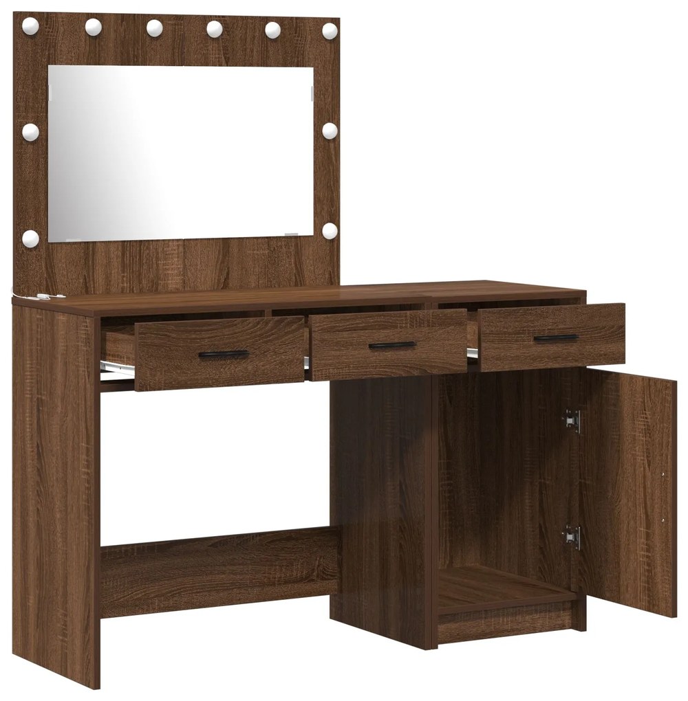 Set di toeletta a 2 pezzi con led in nero rovere