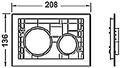 Pulsantiera per placca esterna wc a muro Cromo lucido 9240666 Teceloop