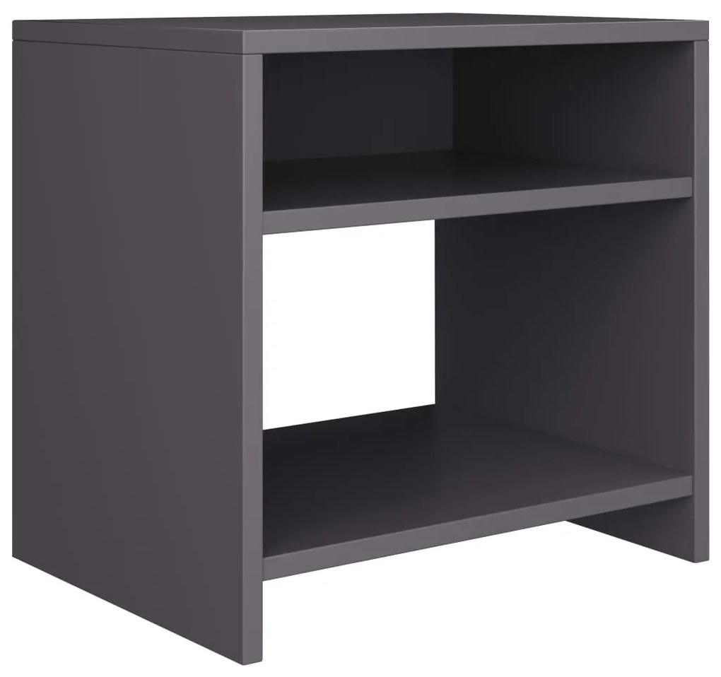 Comodini 2 pz grigio 40x30x40 cm in truciolato