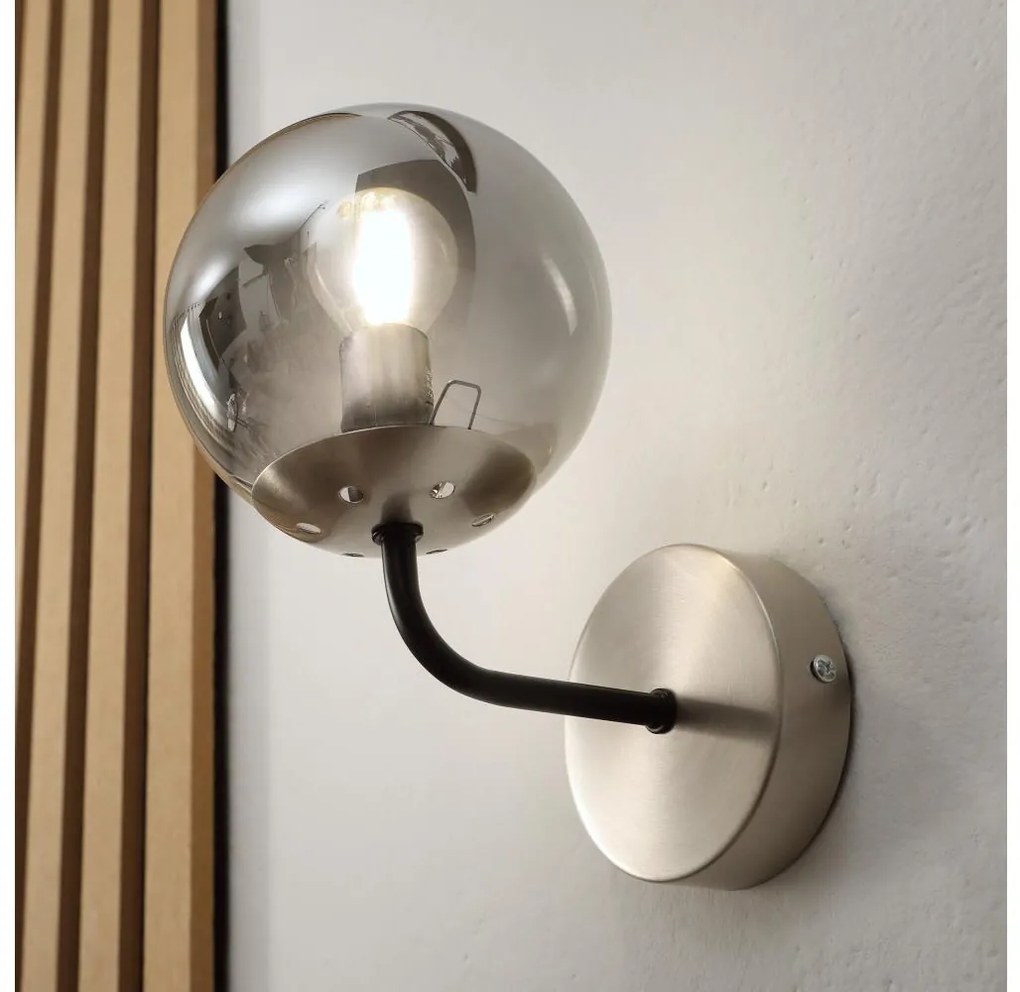 Brilagi - Lampada da parete MALIVA 1xE14/15W/230V cromo opaco/fumé