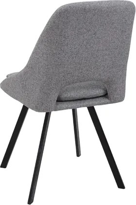 Sedia LINDA rivestita in tessuto grigio chiaro cuscino sfoderabile