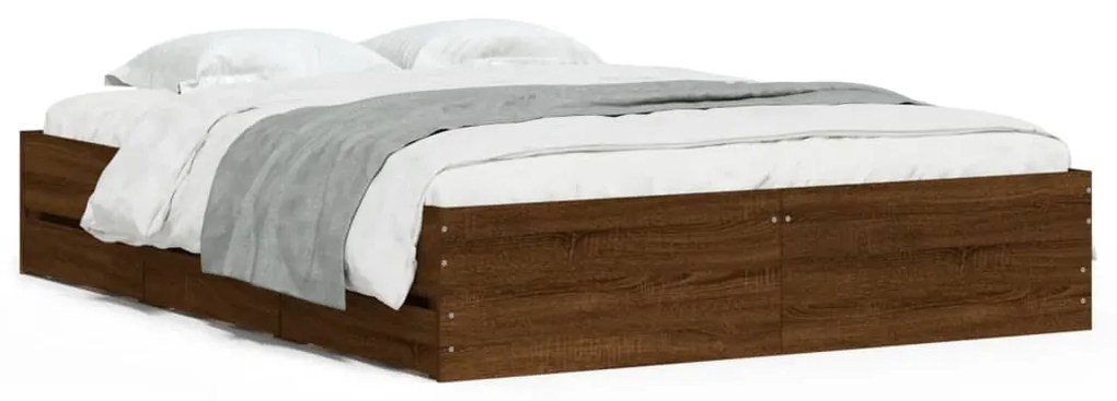 Giroletto cassetti rovere marrone 150x200 cm legno multistrato