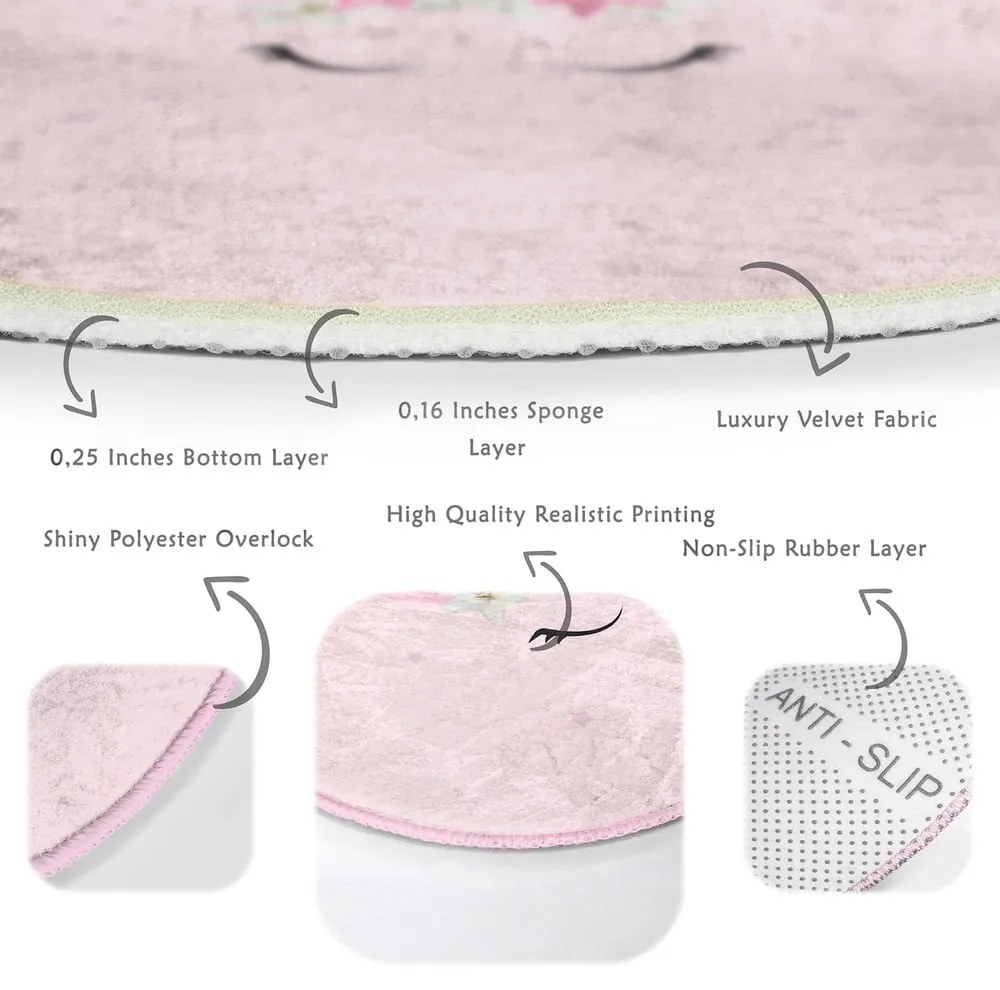 Tappeto rosa per bambini ø 120 cm Comfort - Mila Home