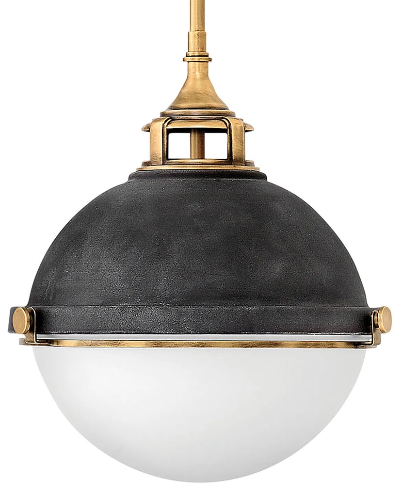 Lampadario Contemporaneo Fletcher Acciaio Zinco Antico Ottone 2 Luci E27