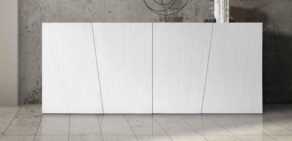 Credenza da 180 cm in legno abete bianco spazzolato