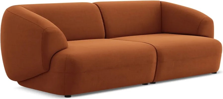 Divano arancione con rivestimento in velluto 232 cm Moana – Makamii