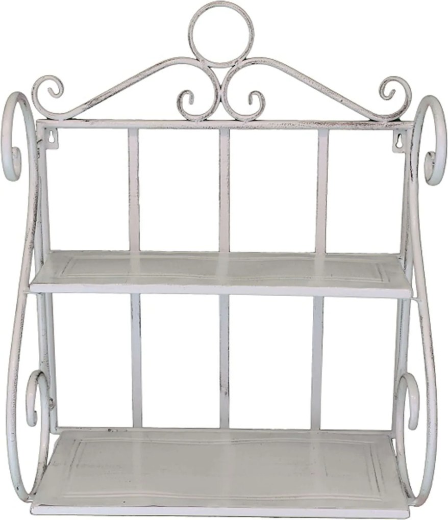 ISABELLE - mensola 2 piani stile provenzale in ferro verniciato