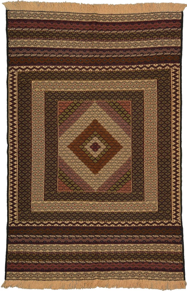Kilim Tappeto orientale 190x120 Marrone (Afghanistan) Tessuto A Mano