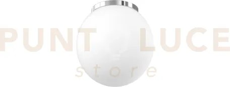 Mars plafoniera montatura cromo vetro bianco d.20 cm 1 luce attacco...