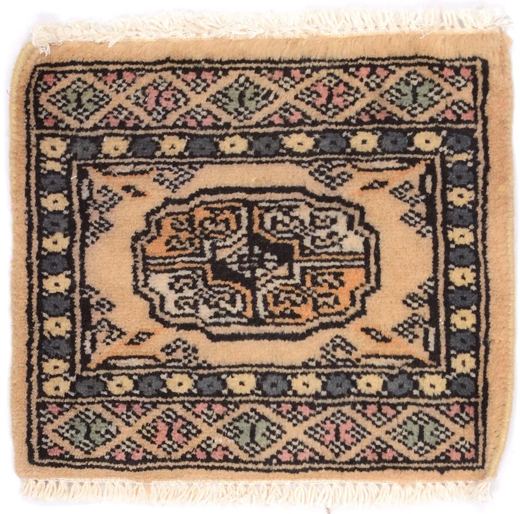 Bokhara Tappeto 30 x 30 Beige (Pakistan) Annodato A Mano
