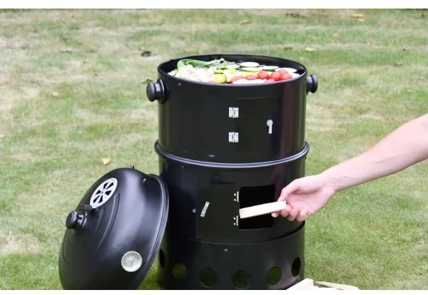 Affumicatoio a carbone 3in1 nero