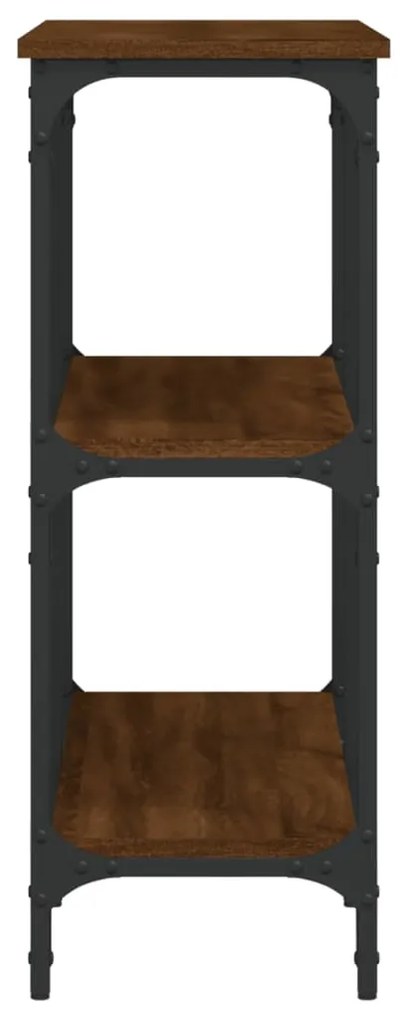Tavolino consolle rovere marrone 100x29x75 cm legno multistrato