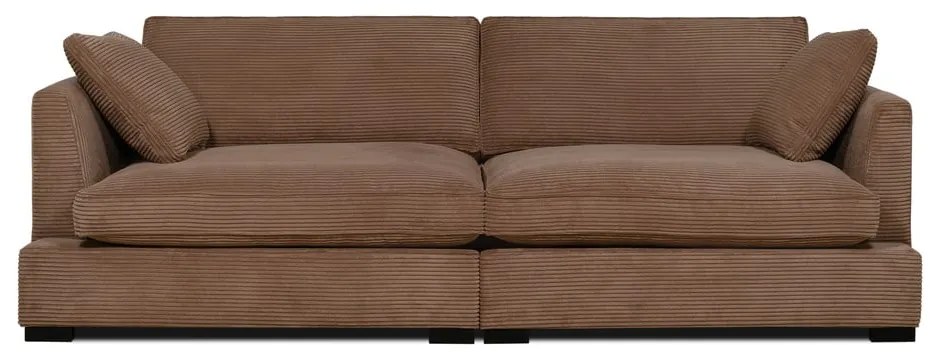 Divano in velluto a coste marrone chiaro 236 cm Mobby - Scandic