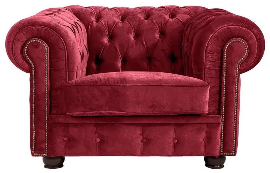 Poltrona rossa in velluto Norwin - Max Winzer