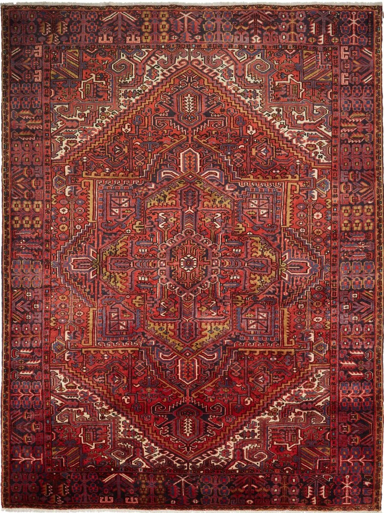 Heriz Tappeto 260 x 340 Rosso (Iran) Annodato A Mano