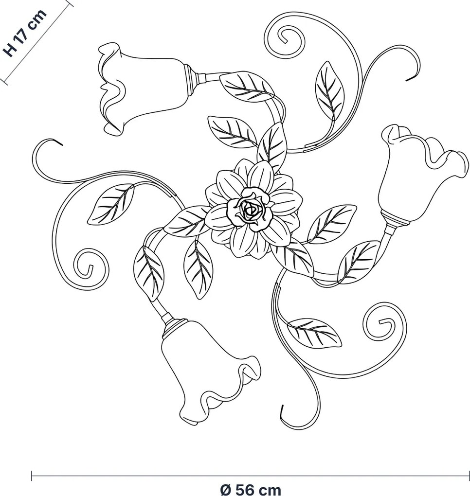 Plafoniera Arte Povera Cesto Metallo Bianco E Oro 3 Luci E14