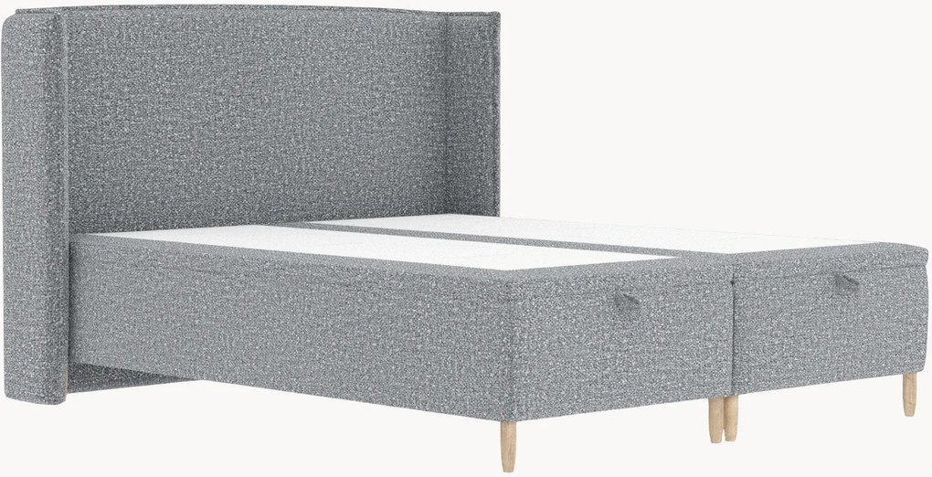 Letto imbottito in bouclé fatto a mano con contenitore Ritual